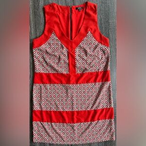 XOXO Red Black and White Patterned Mini Dress | Size Large